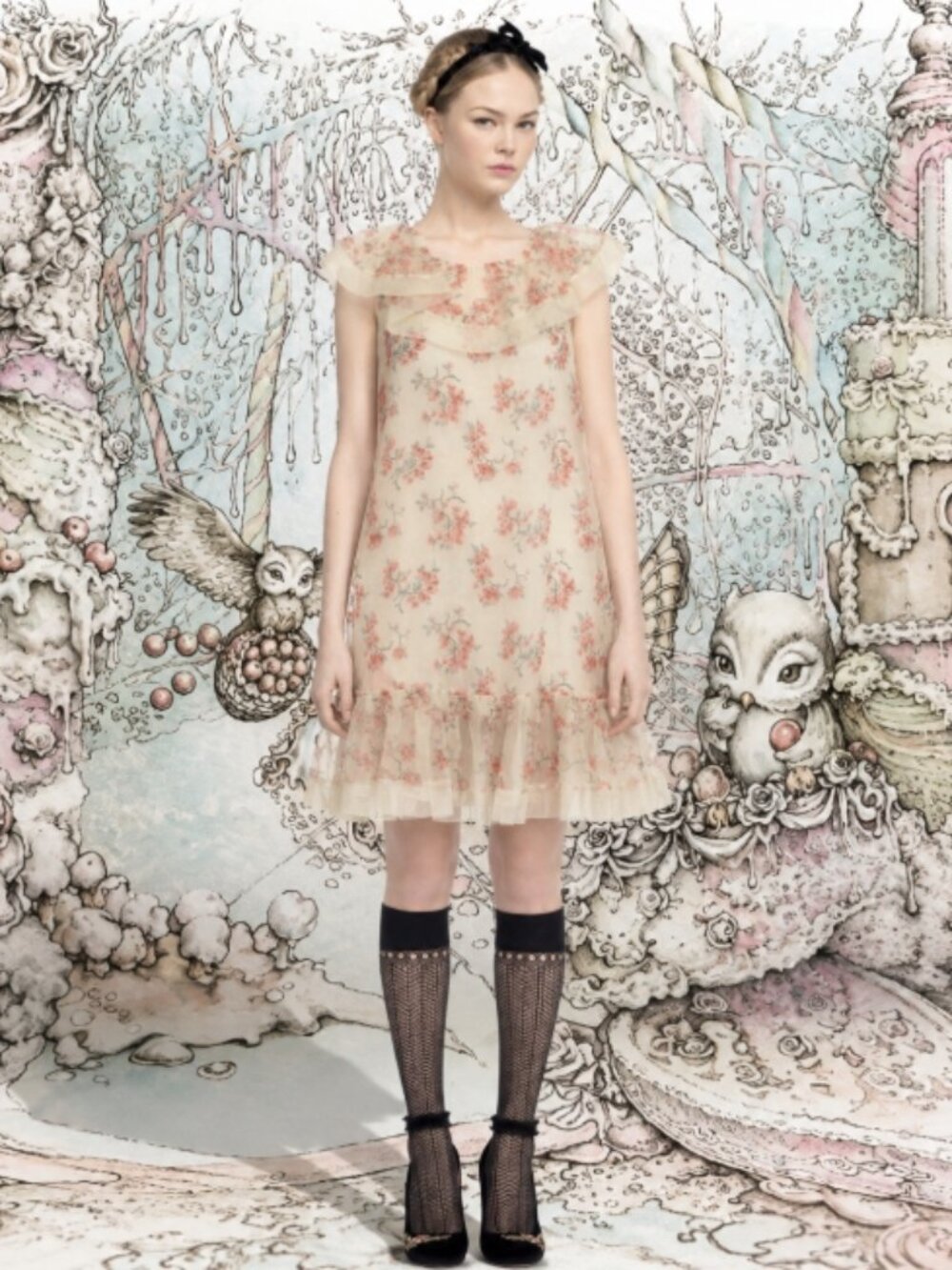 RARE NWOT Red Valentino Couture Orange Floral Silk Mini Dress $790